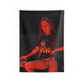 Gothic Red Portrait Tapestry — Skull 'SGN' Dark Aesthetic Wall Art