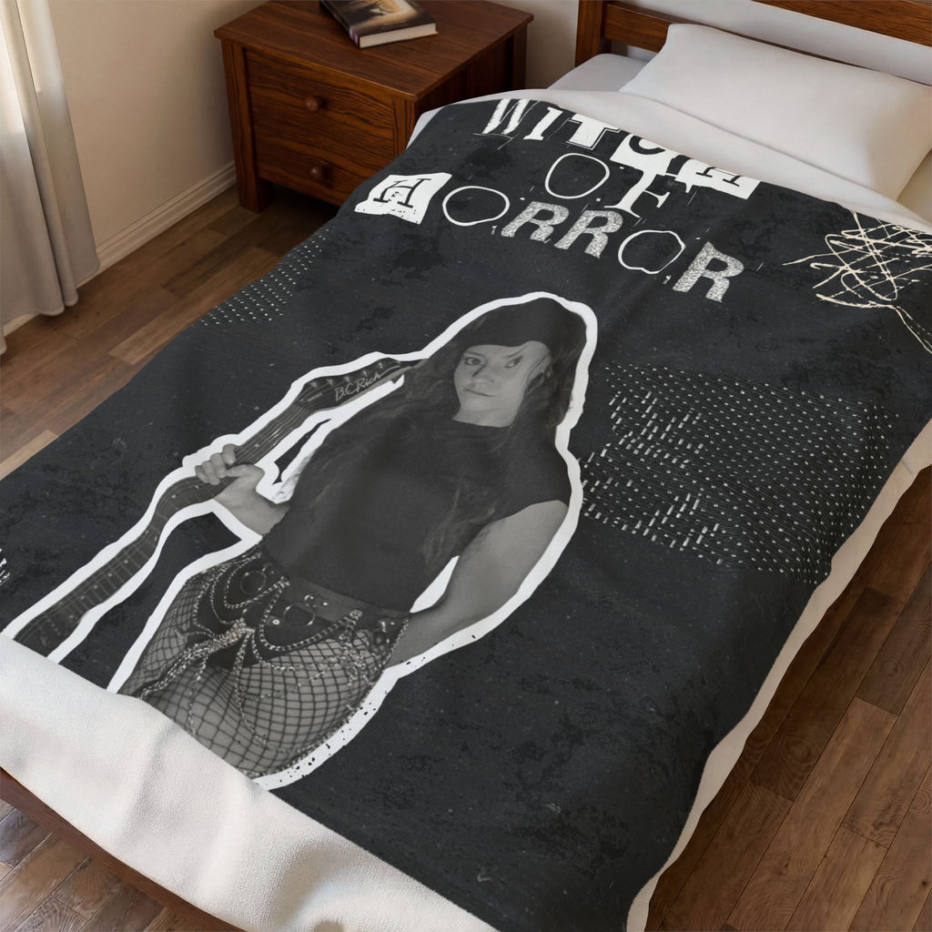 Witch of Horror Velveteen Plush Blanket – Gothic Halloween Throw