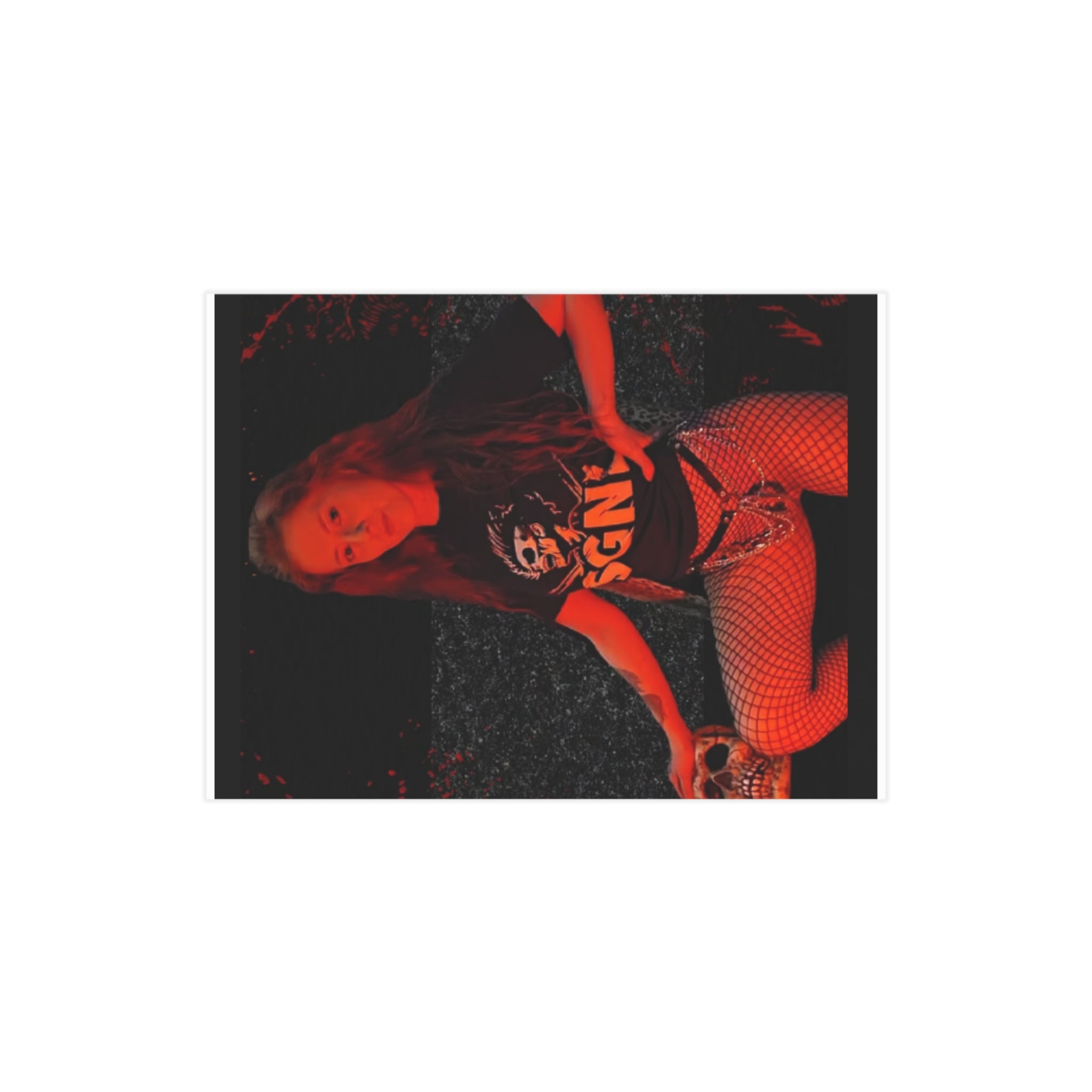 Red Noir Photo Print — Retro Punk Portrait Unframed Print