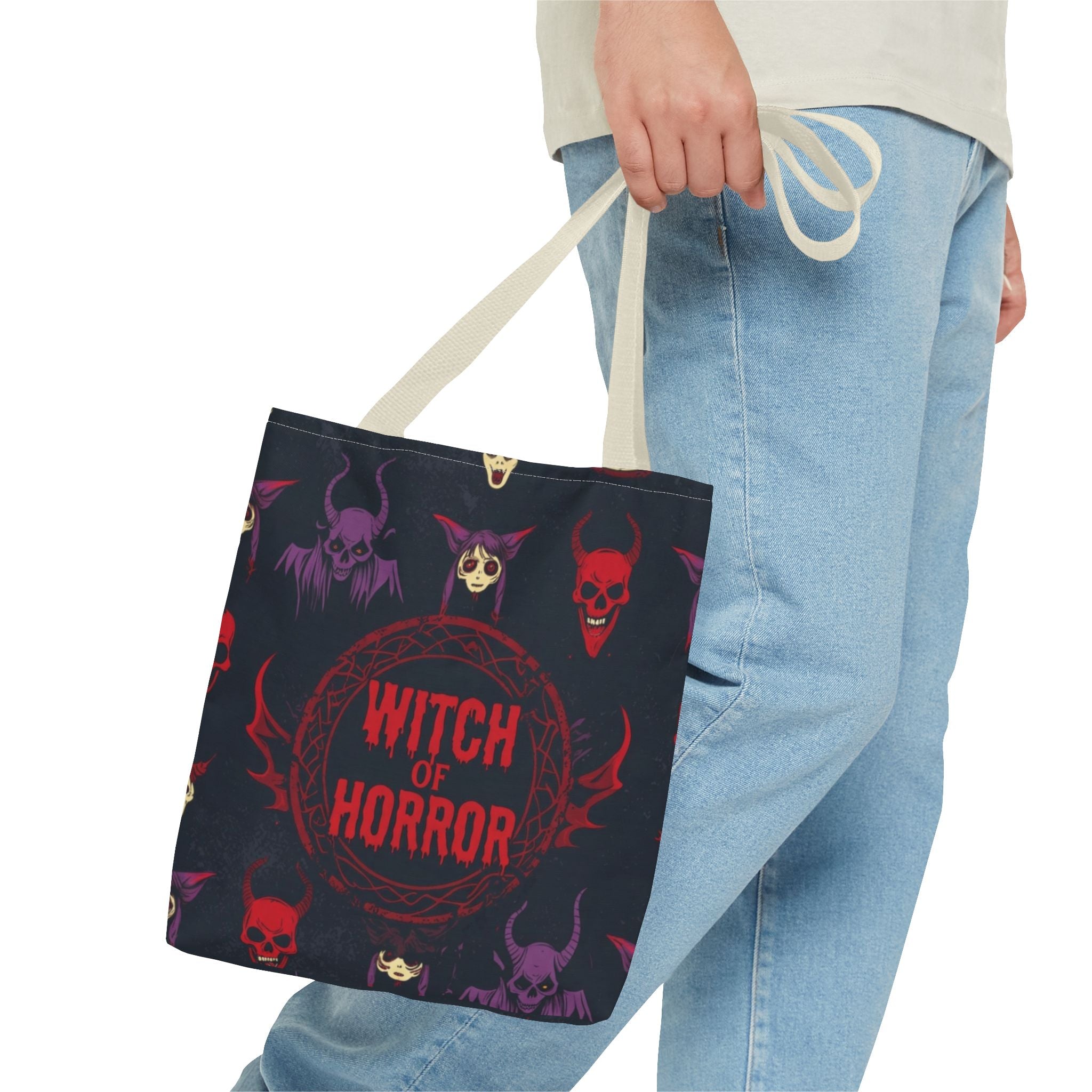 Witch of Horror Tote Bag — Spooky Halloween All-Over Print