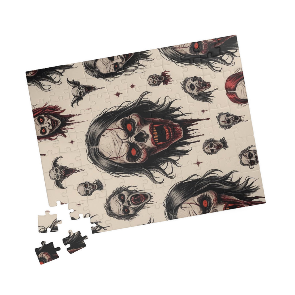 Horror Skull Pattern Puzzle — Scary Skull Faces Jigsaw (110–1014 pcs)