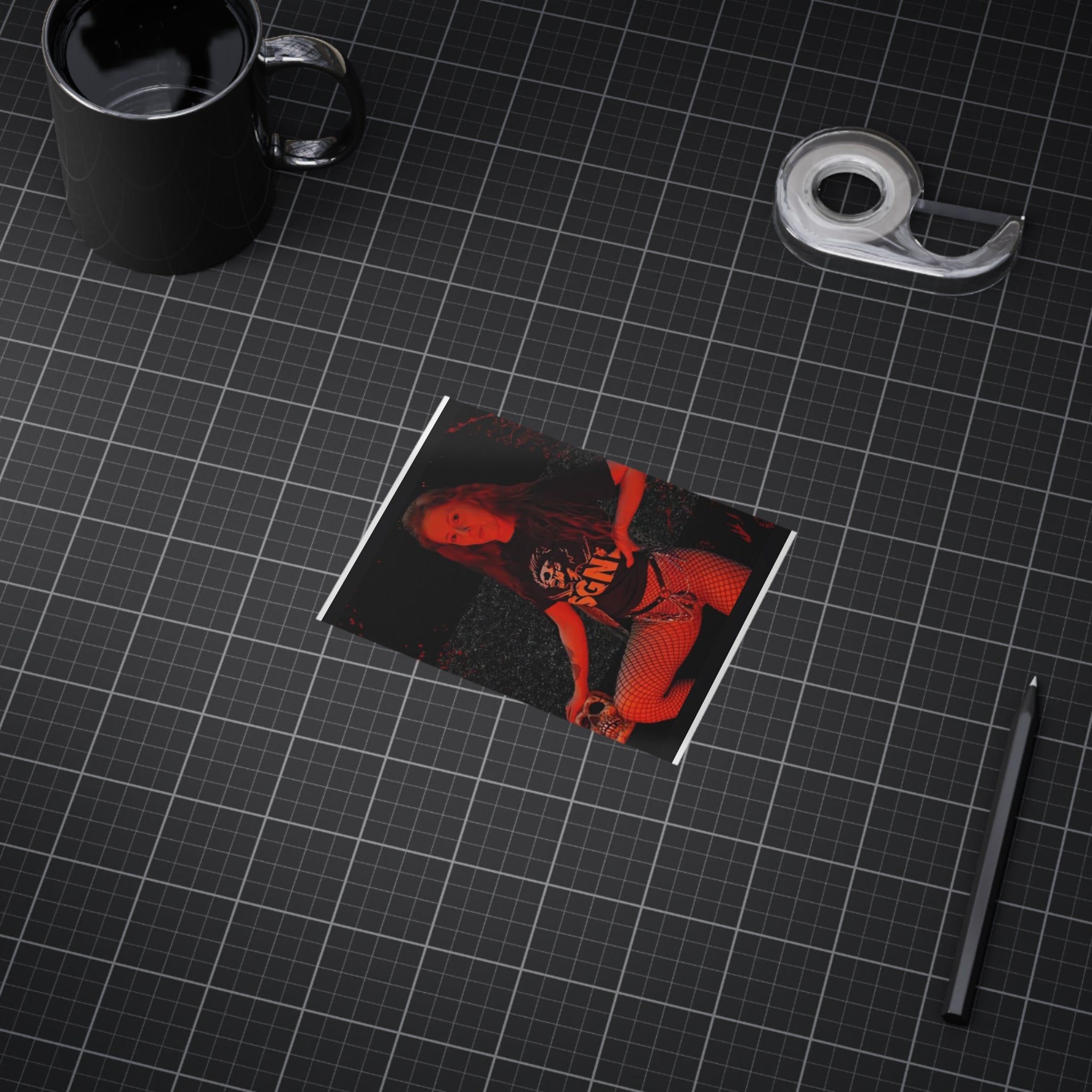 Red Noir Photo Print — Retro Punk Portrait Unframed Print