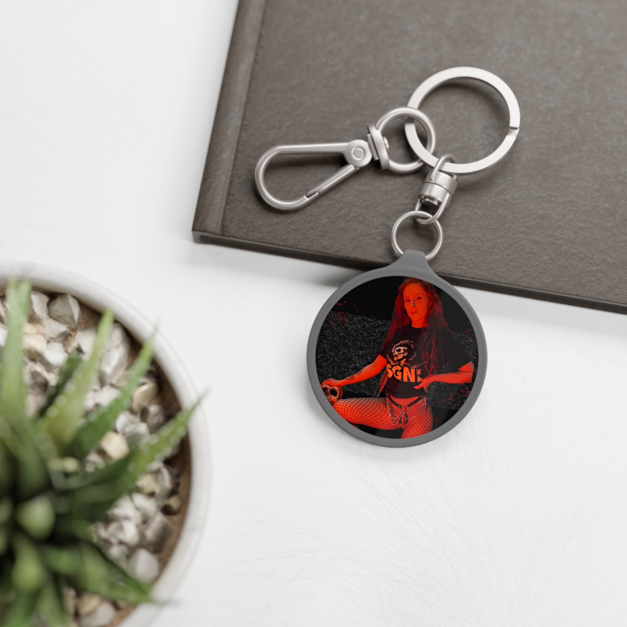 Witch Of Horror Keyring Tag — Retro Band Style Keychain