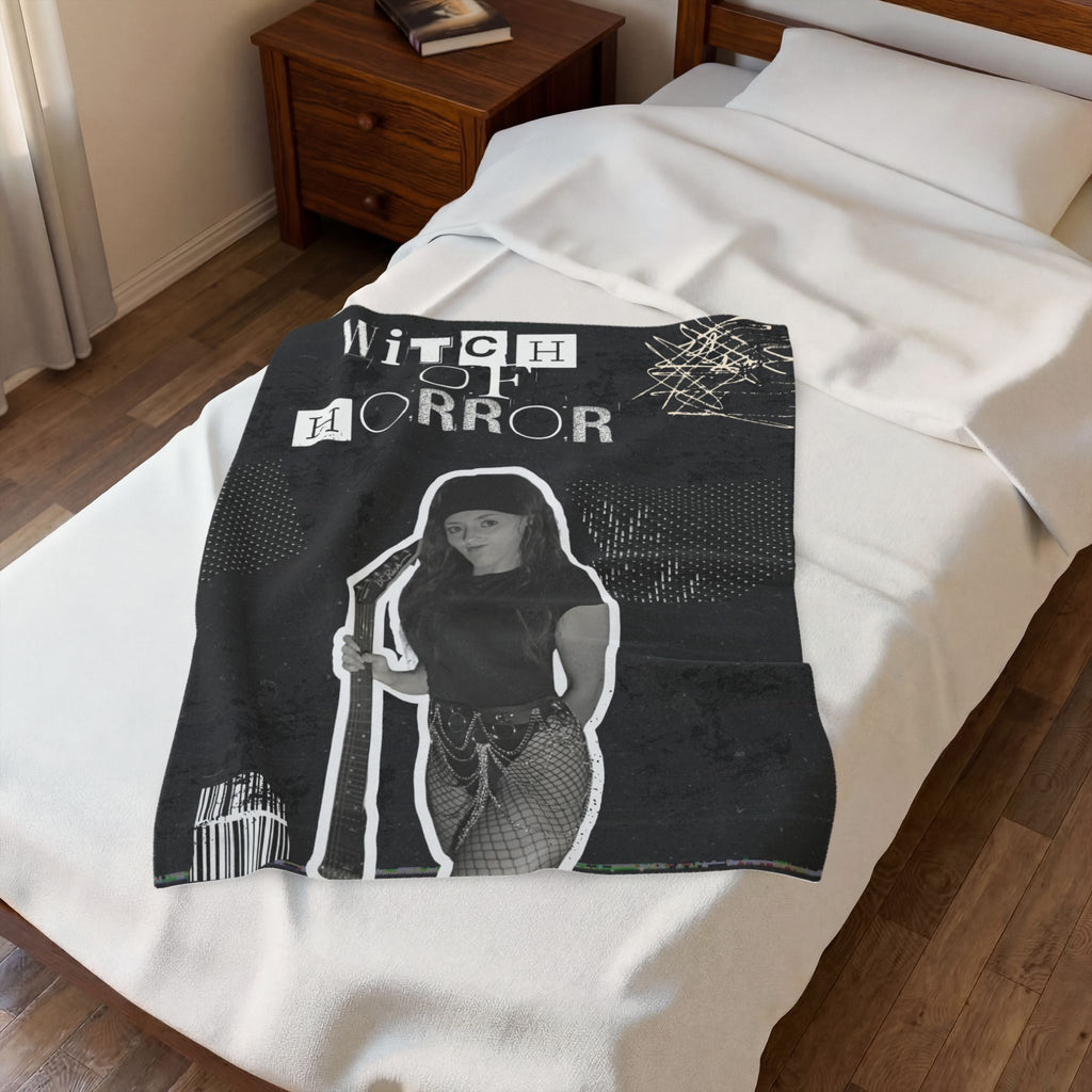 Witch of Horror Velveteen Plush Blanket – Gothic Halloween Throw