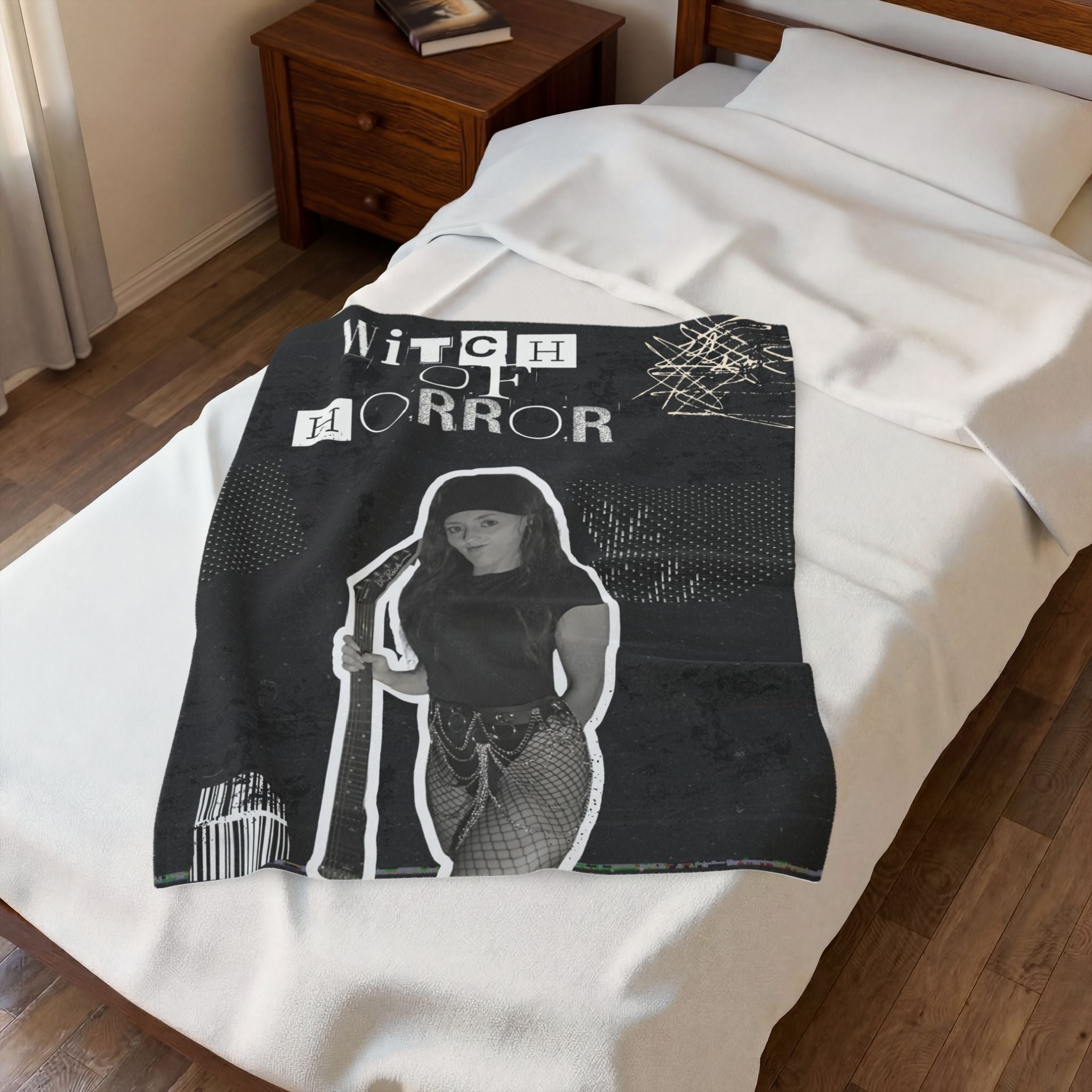 Witch of Horror Velveteen Plush Blanket – Gothic Halloween Throw