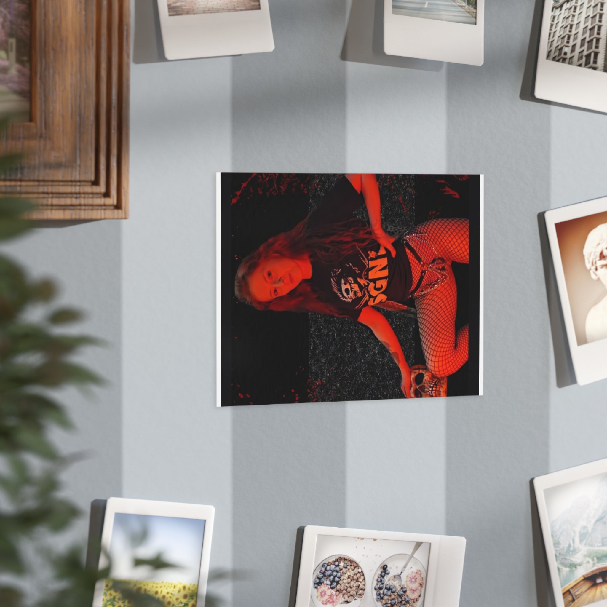 Red Noir Photo Print — Retro Punk Portrait Unframed Print