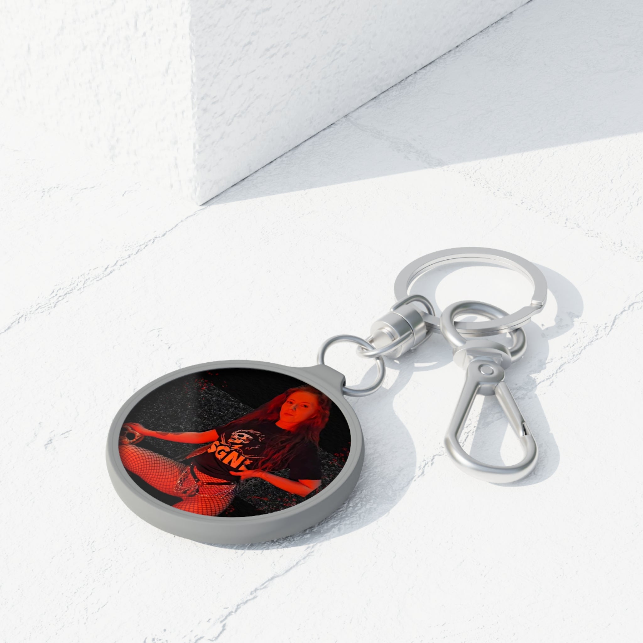 Witch Of Horror Keyring Tag — Retro Band Style Keychain