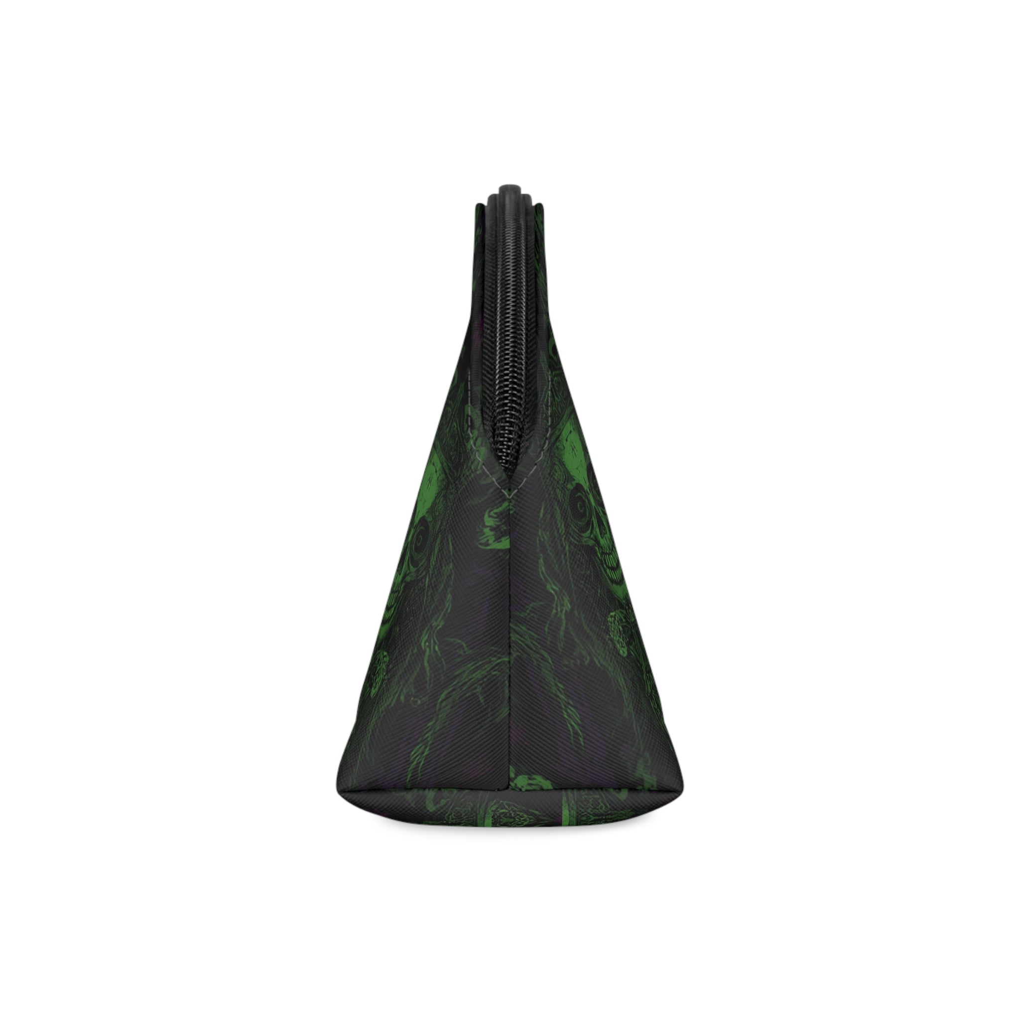 Witch Of Horror Gothic Pentagram Makeup Bag — Green Skull Witchy Cosmetic Pouch