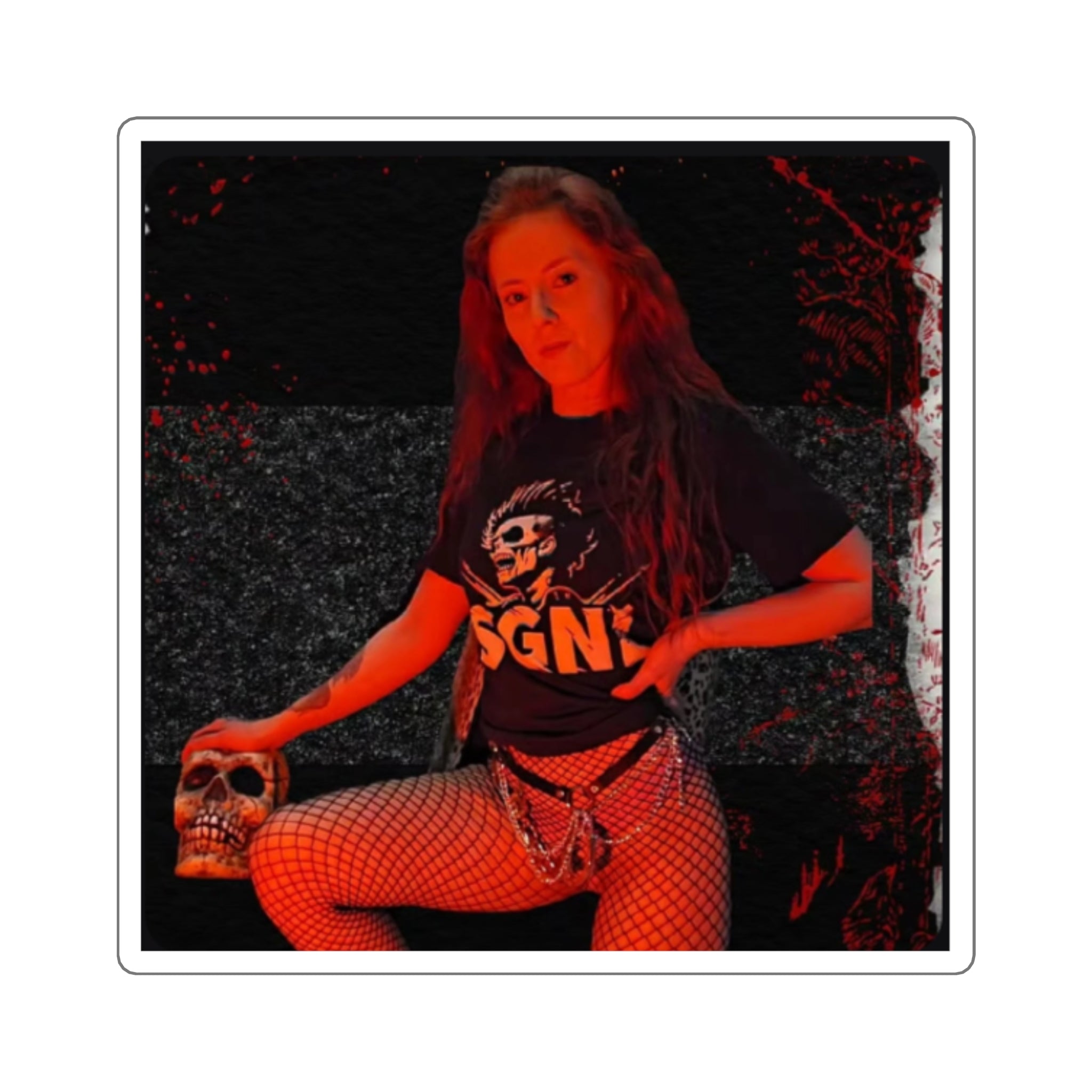 Witch Of Horror — Skull & Fishnet Aesthetic Portrait