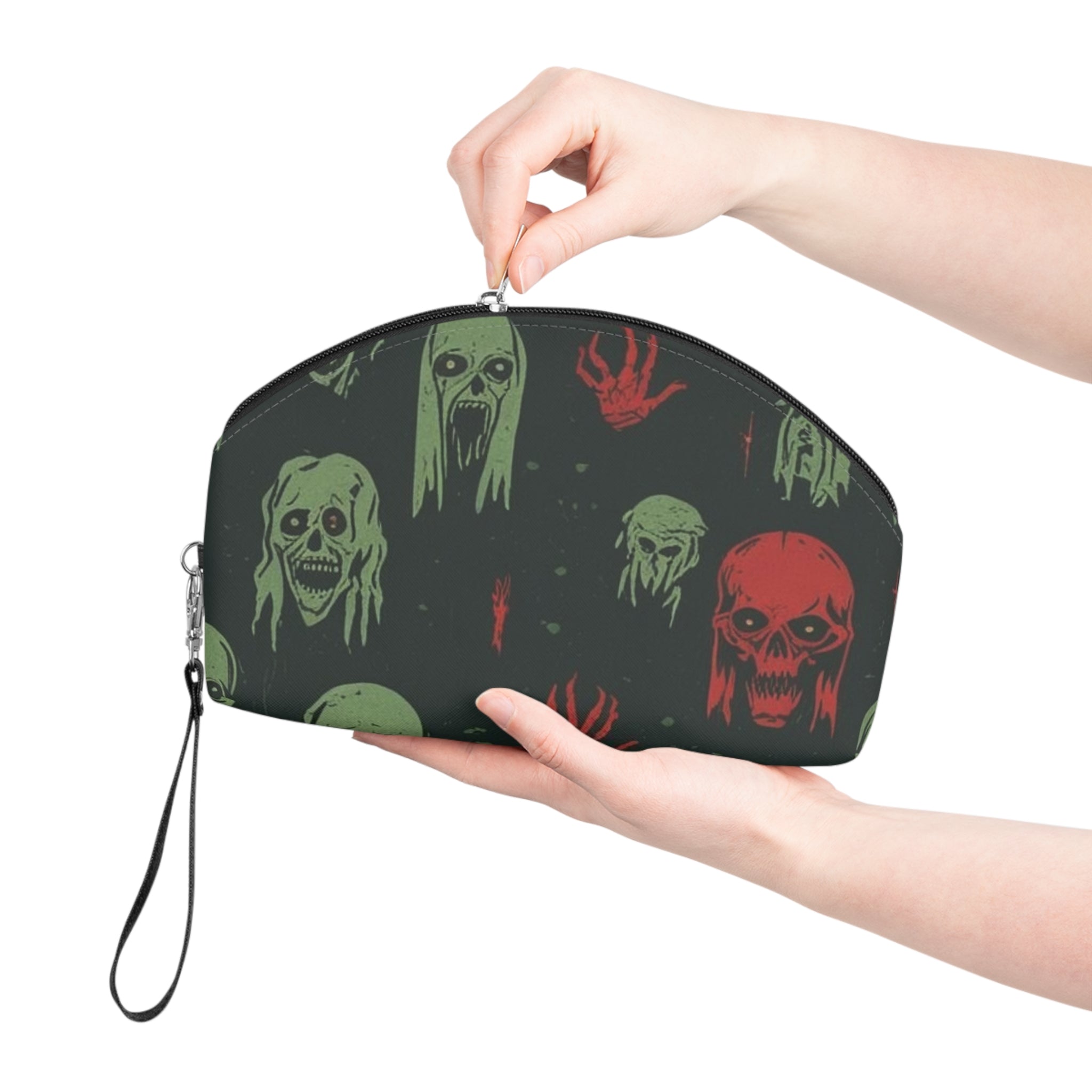 Spooky Skull Horror Makeup Bag — Halloween Cosmetic Pouch