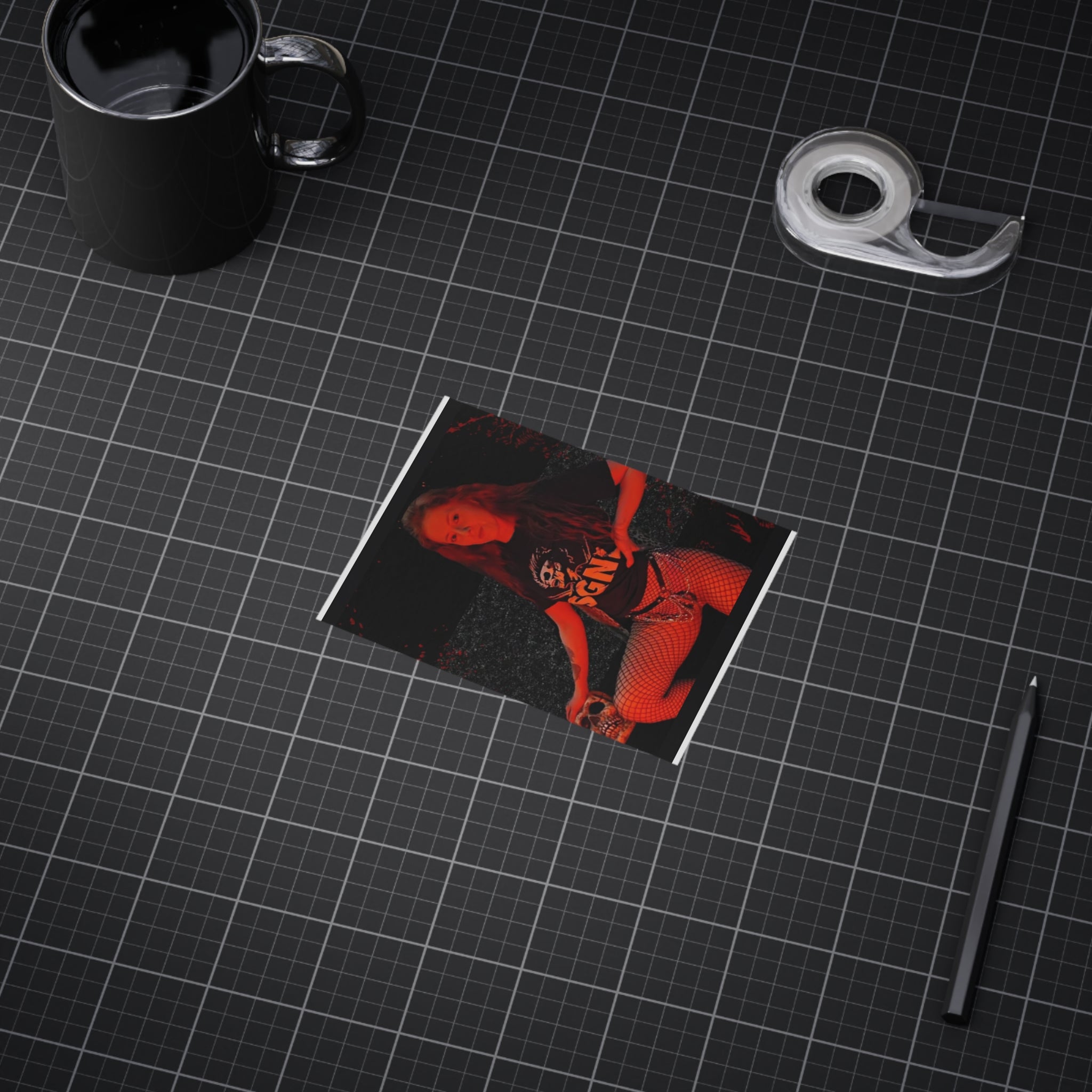 Red Noir Photo Print — Retro Punk Portrait Unframed Print