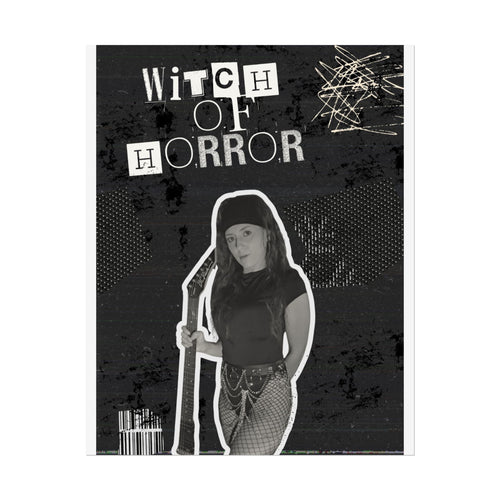 Rolled Posters — "Witch of Horror" Black & White Gothic Horror Poster for Halloween Decor