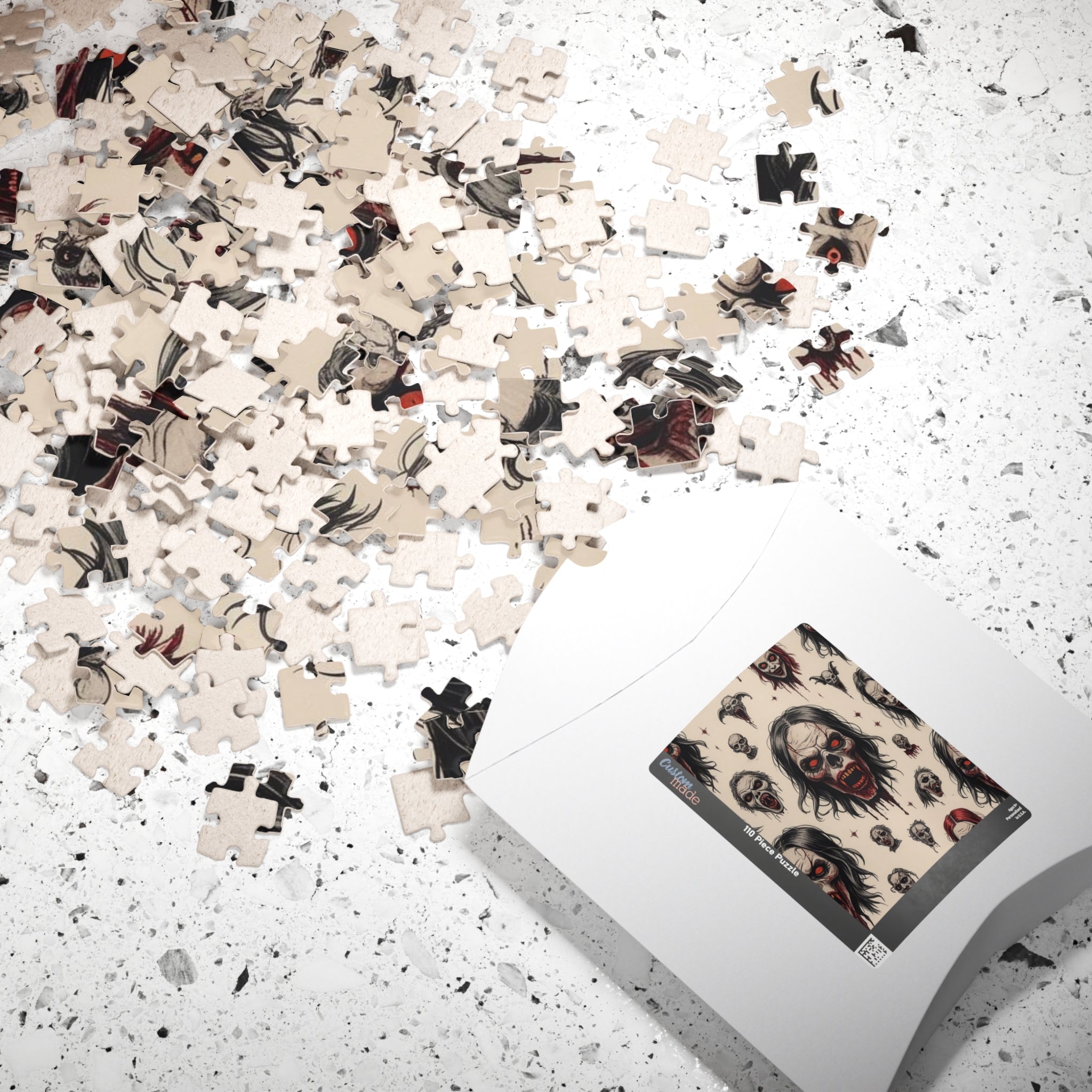 Horror Skull Pattern Puzzle — Scary Skull Faces Jigsaw (110–1014 pcs)