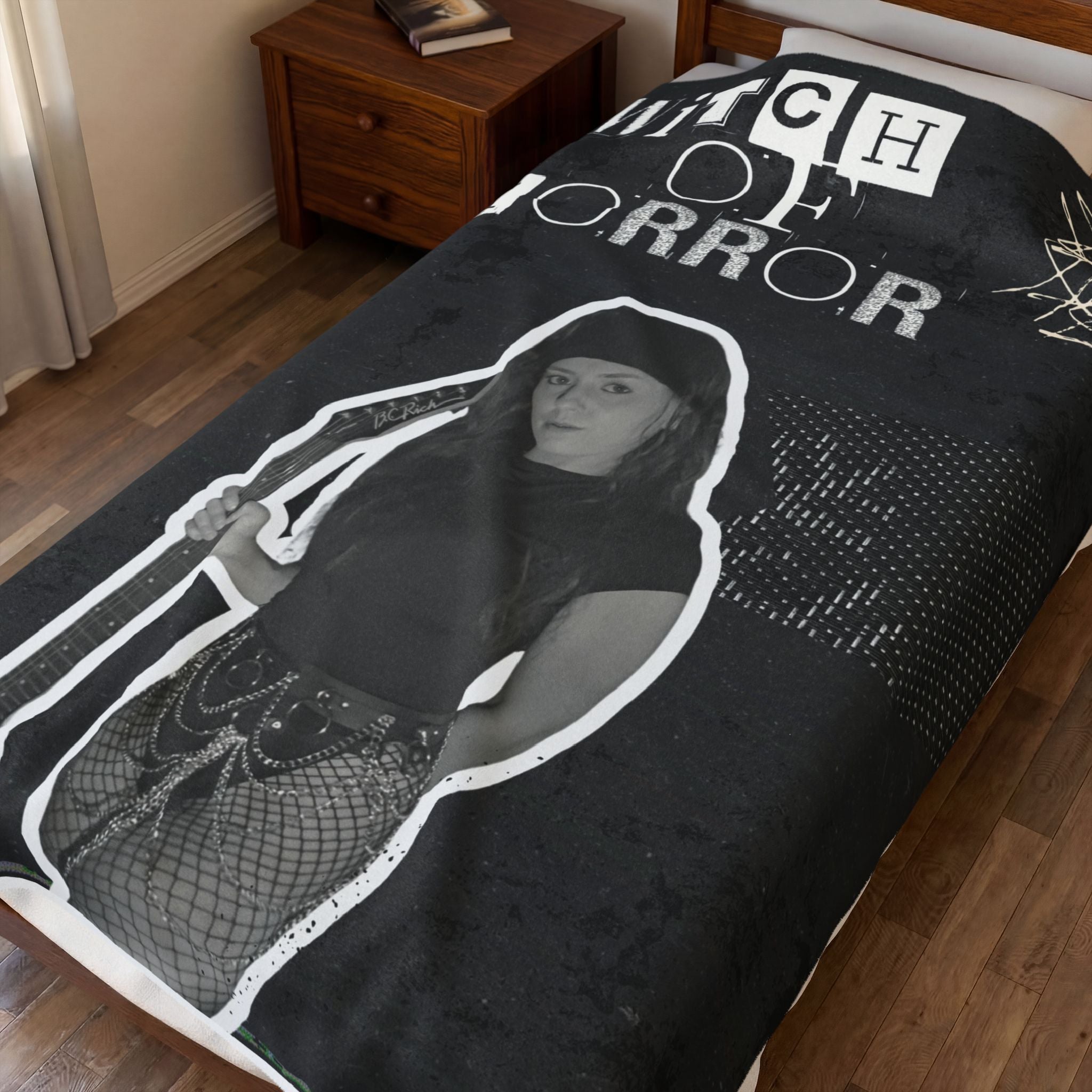 Witch of Horror Velveteen Plush Blanket – Gothic Halloween Throw