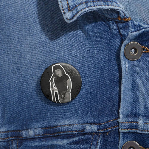 Custom Photo Pin Button — Personalized Black & White Portrait Badge