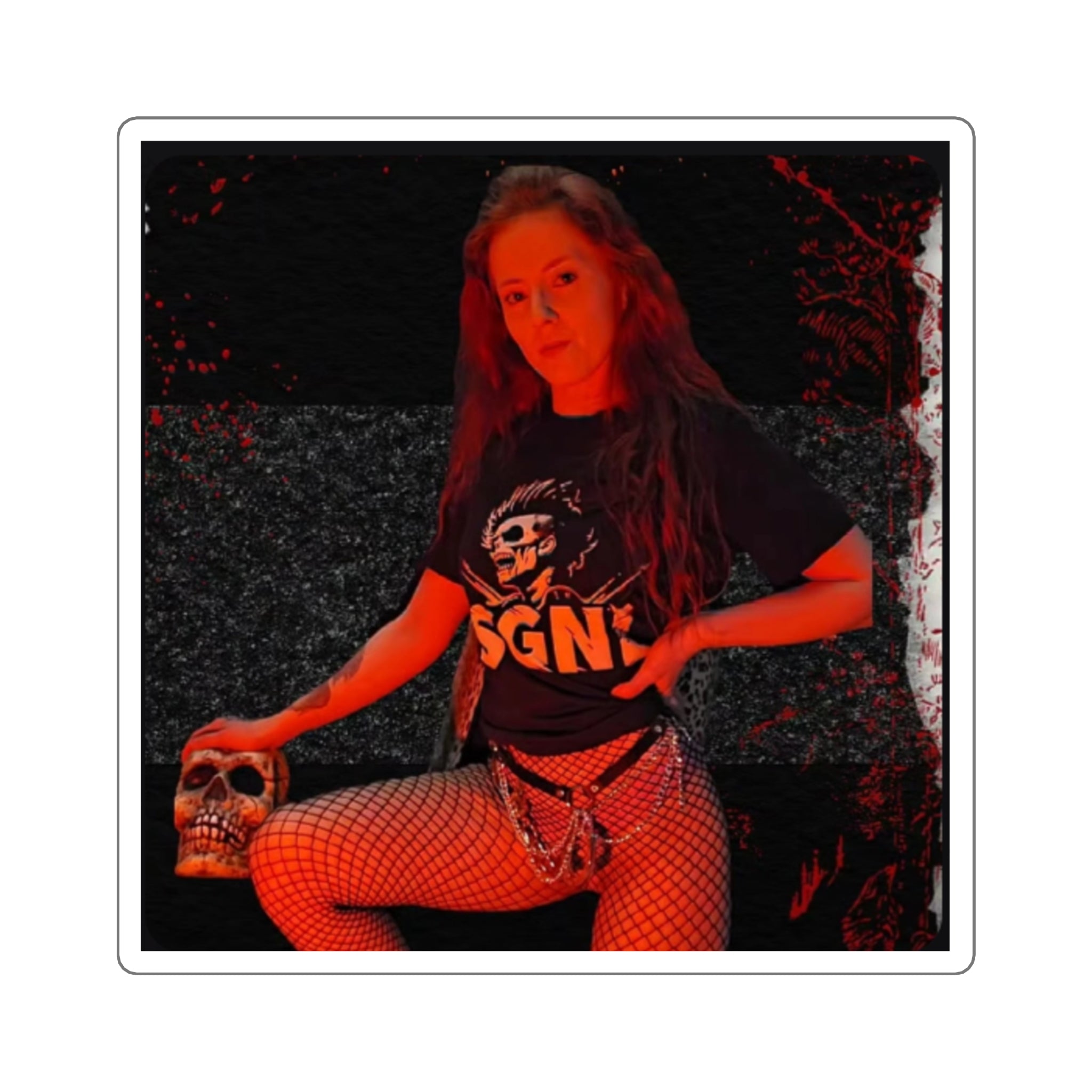 Witch Of Horror — Skull & Fishnet Aesthetic Portrait
