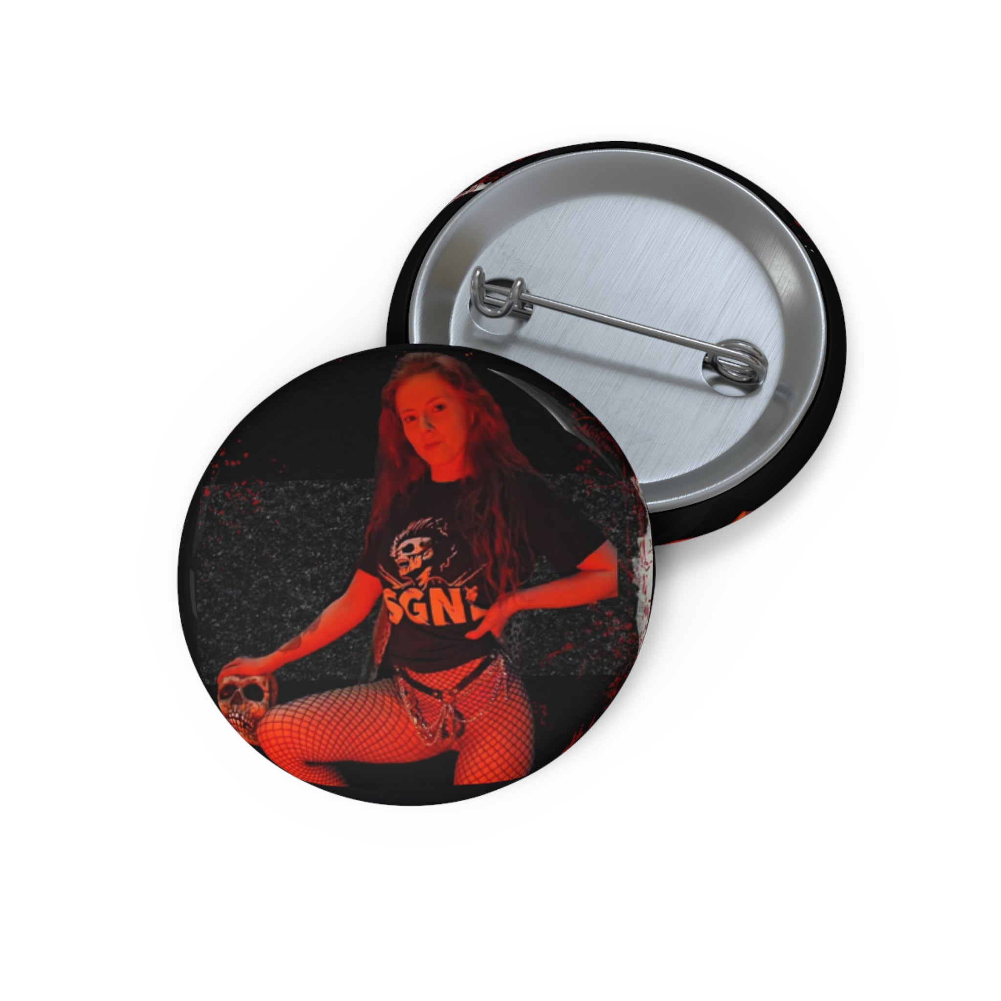 Pin Button — Red Stage Photo Band Logo