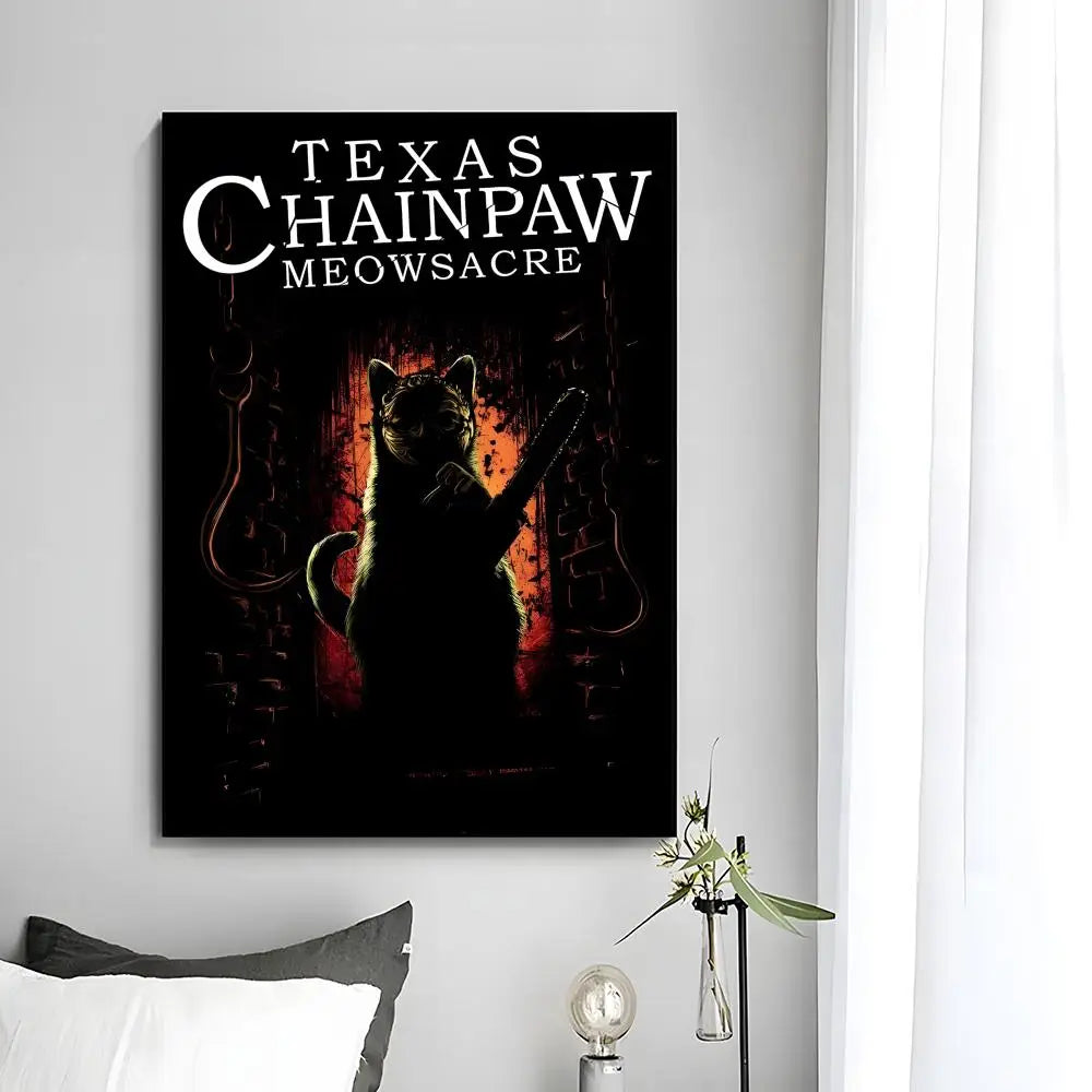 Movie Horror The Texas Chainsaw Massacre Poster HD Art Plastic Wall Sticker