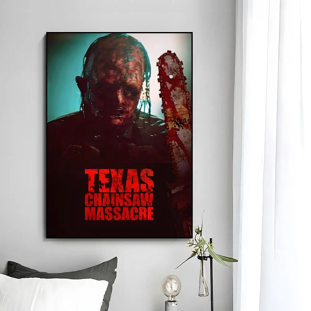 Movie Horror The Texas Chainsaw Massacre Poster HD Art Plastic Wall Sticker