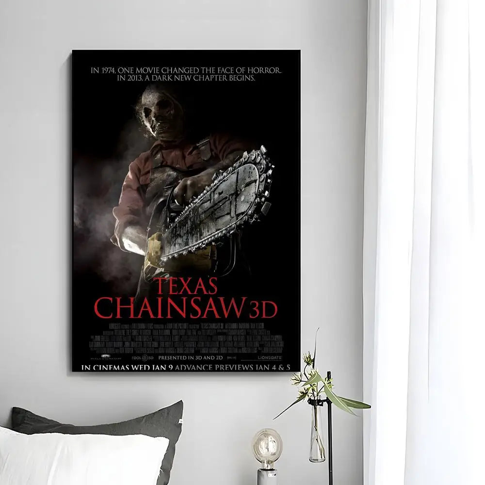 Movie Horror The Texas Chainsaw Massacre Poster HD Art Plastic Wall Sticker