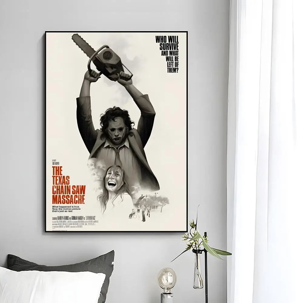 Movie Horror The Texas Chainsaw Massacre Poster HD Art Plastic Wall Sticker