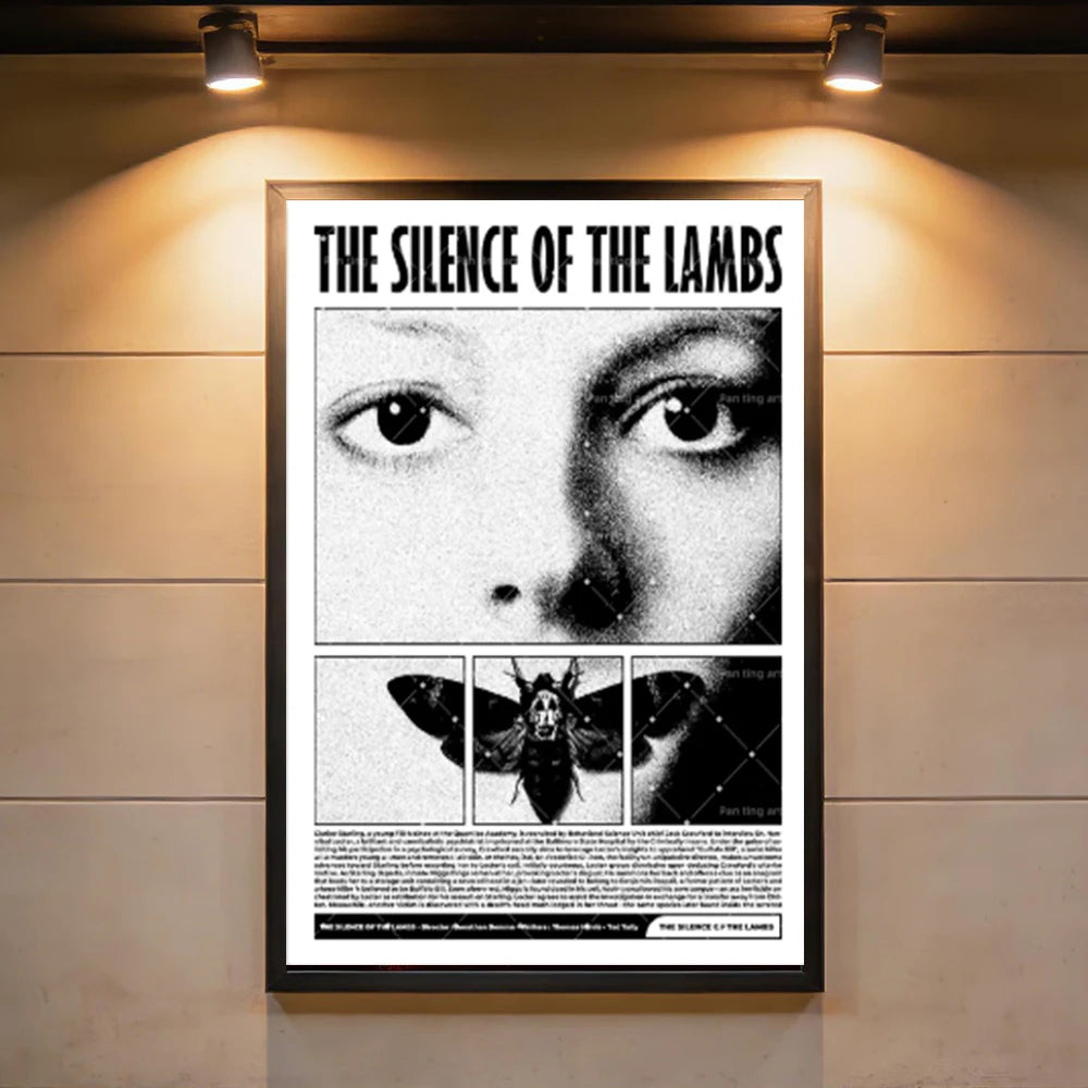 The Silence Of The Lambs Horror Movie Poster Classic Death Moth Suspense Crime Film Canvas Painting Home Decor