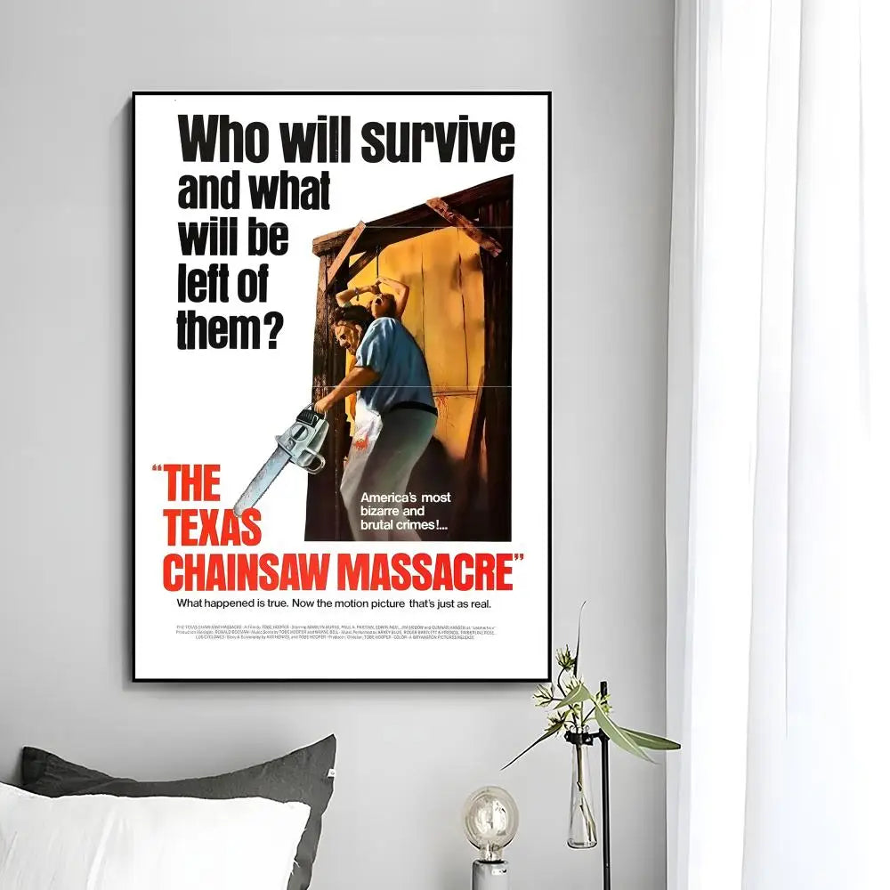 Movie Horror The Texas Chainsaw Massacre Poster HD Art Plastic Wall Sticker