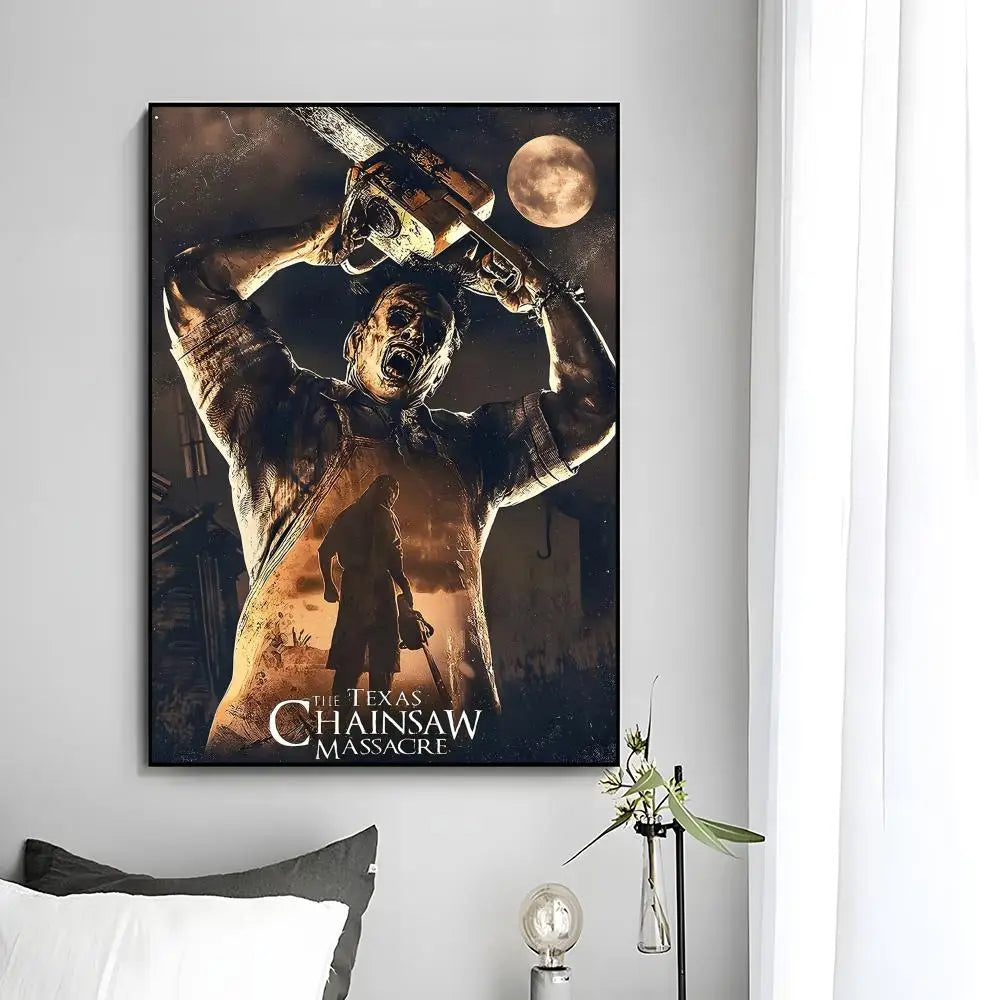 Movie Horror The Texas Chainsaw Massacre Poster HD Art Plastic Wall Sticker