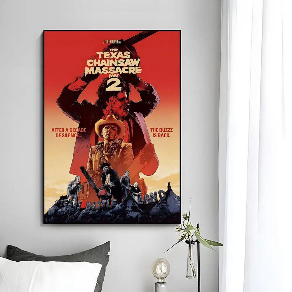 Movie Horror The Texas Chainsaw Massacre Poster HD Art Plastic Wall Sticker