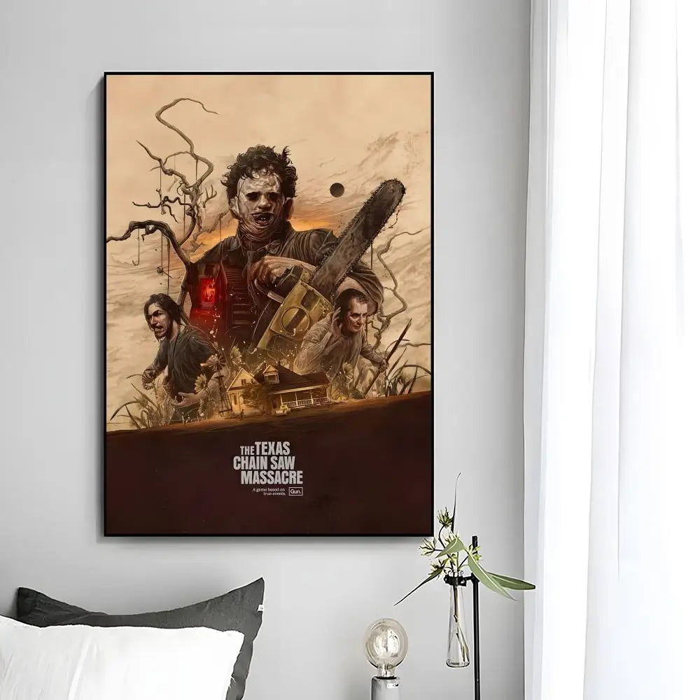 Movie Horror The Texas Chainsaw Massacre Poster HD Art Plastic Wall Sticker