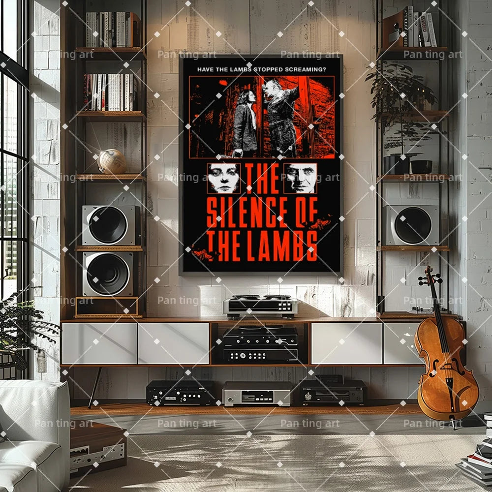The Silence Of The Lambs Horror Movie Poster Classic Death Moth Suspense Crime Film Canvas Painting Home Decor