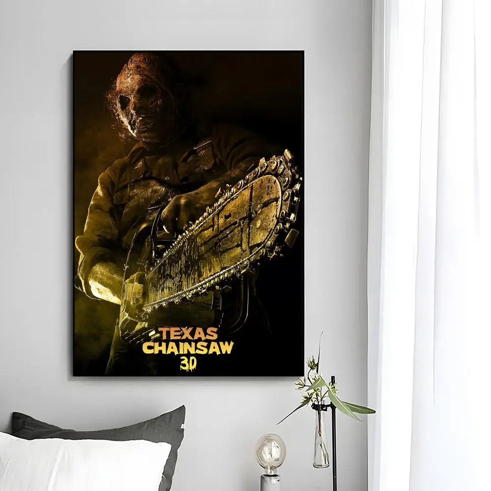 Movie Horror The Texas Chainsaw Massacre Poster HD Art Plastic Wall Sticker