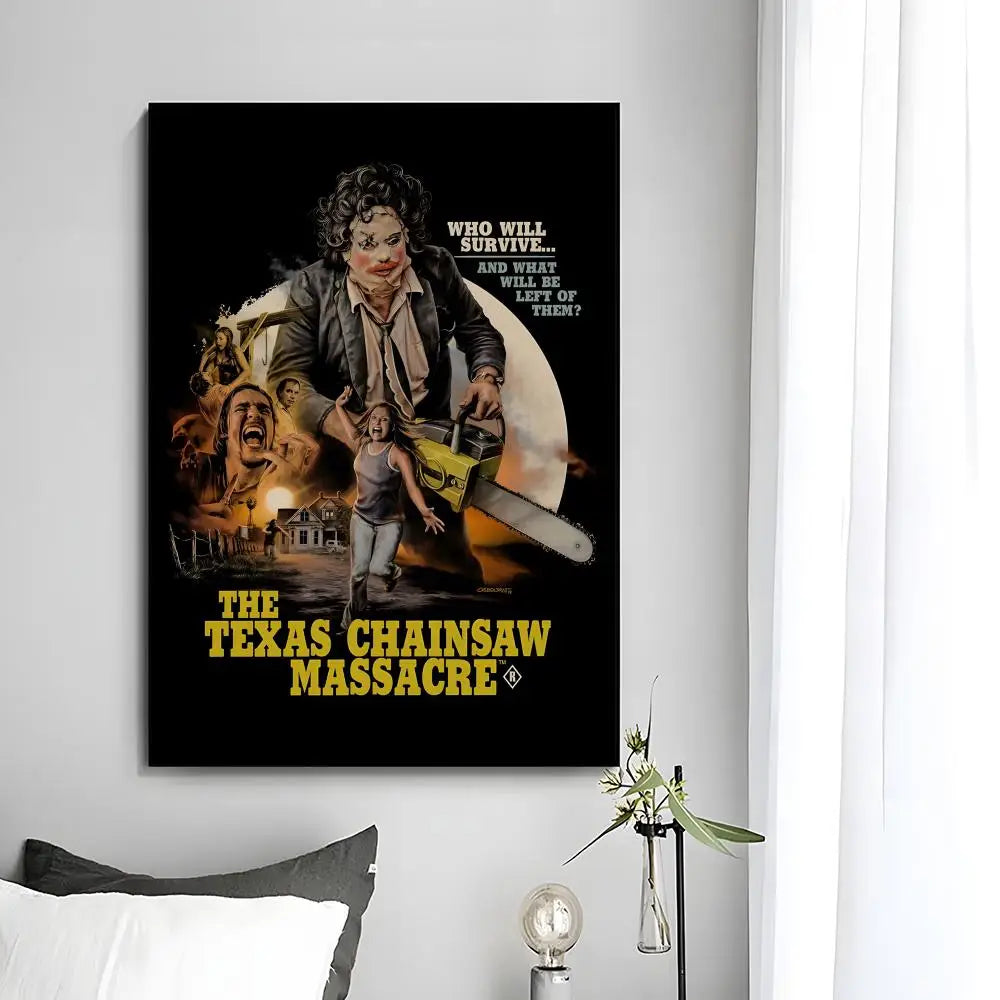 Movie Horror The Texas Chainsaw Massacre Poster HD Art Plastic Wall Sticker