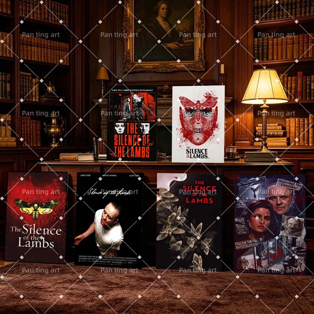 The Silence Of The Lambs Horror Movie Poster Classic Death Moth Suspense Crime Film Canvas Painting Home Decor
