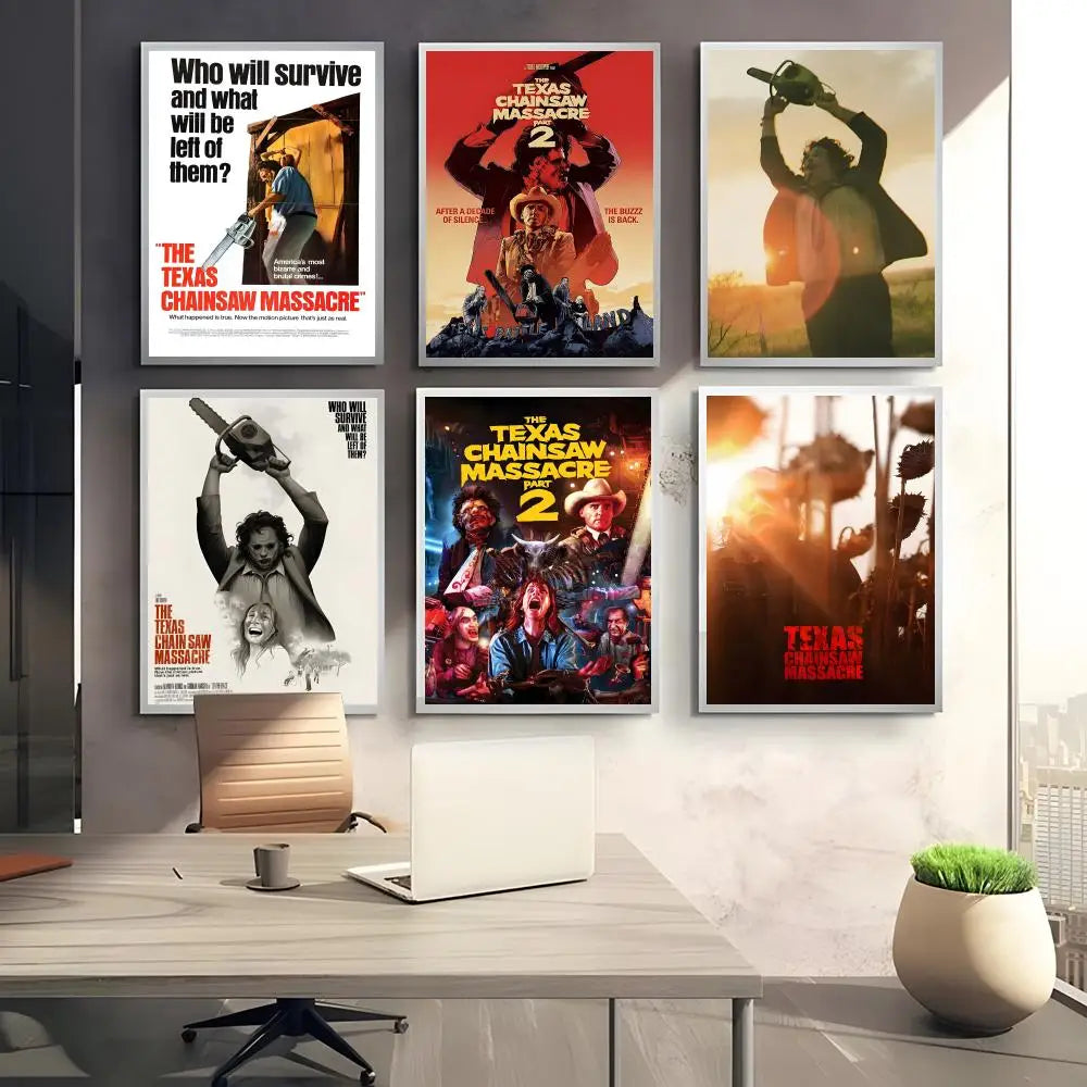 Movie Horror The Texas Chainsaw Massacre Poster HD Art Plastic Wall Sticker