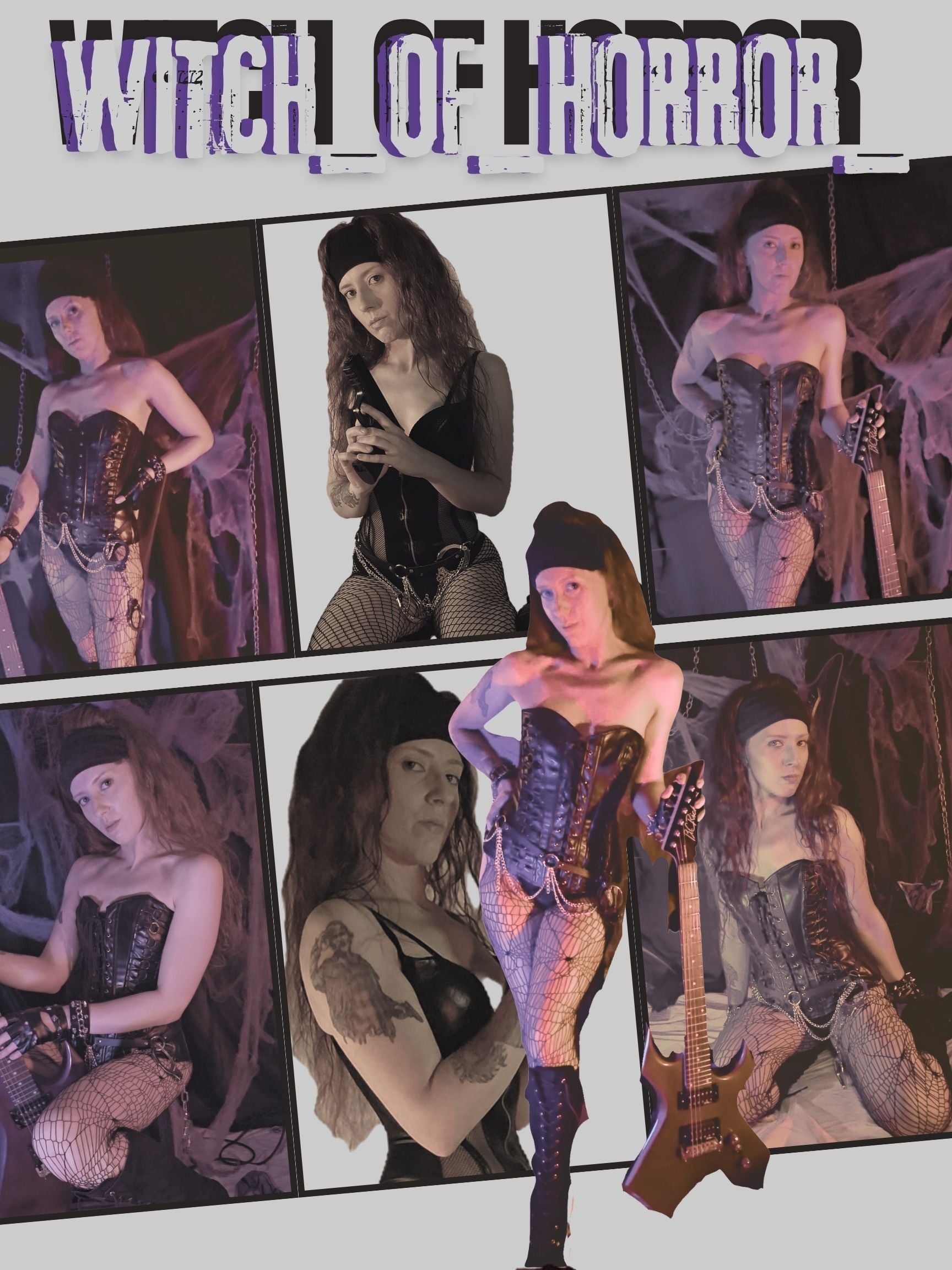 Witch of Horror Heavy Metal Collage Poster